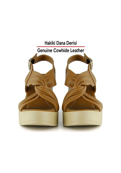 Erkan Saçmacı Monica Taba Hakiki Dana Derisi Çapraz Burgulu Dolgu Topuklu Slingback Sandalet Erkan Saçmacı Monica Taba Hakiki Dana Derisi Çapraz Burgulu Dolgu Topuklu Slingback Sandalet