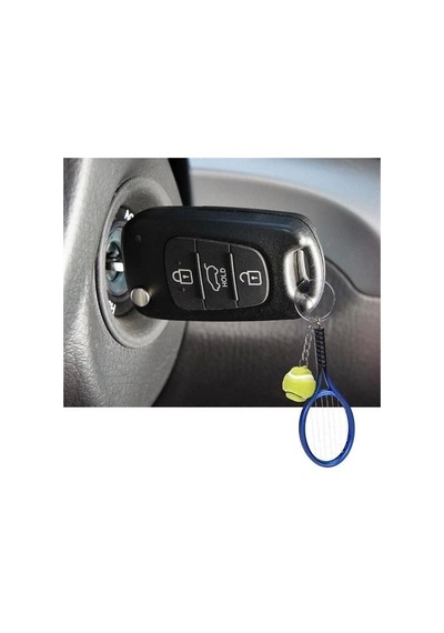 Gerçekçi Tenis Raketi Tasarımlı Şık Anahtarlık Kolye Çanta Süsü Tennis Keychain Çok Renkli