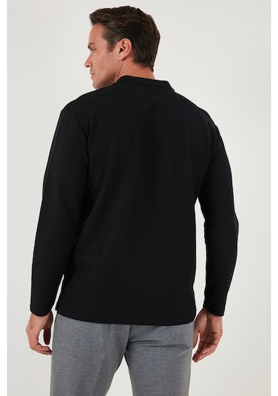 Buratti Pamuklu Regular Fit Polo Yaka Erkek Sweat 5905715 Siyah