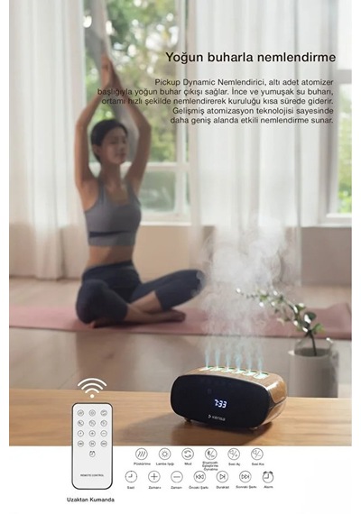 Bluetooth Hoparlörlü Aromaterapi Hava Nemlendirici 7 Renk , Çoklu Sis Çıkışlı, Kumandalı