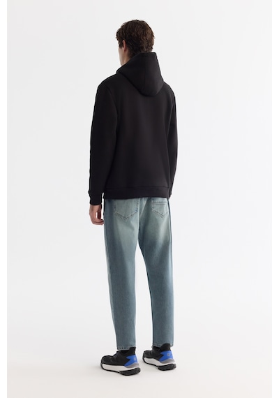 Avva Erkek Siyah Kapüşonlu 3 İplik Şardonlu Regular Fit Sweatshirt B001103