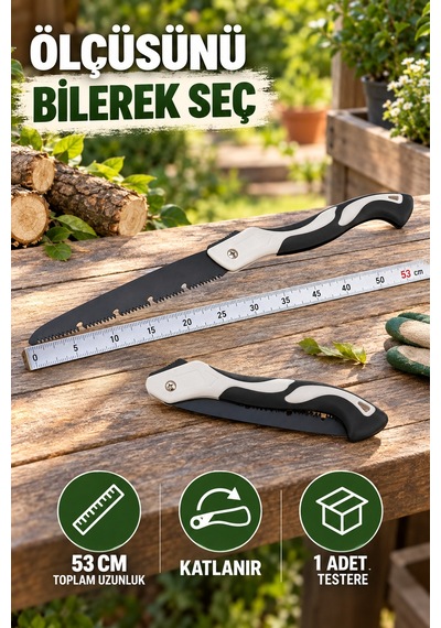 53 Cm Katlanır Budama Testeresi Pelikan El Testeresi Bahçe Dal Ve Ahşap Kesimi Ergonomik Saplı Büyük