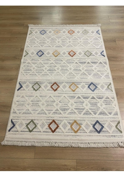 Çam Halı Enti Halı Polo 7805 Multi İskandinav Desenli Renkli Makine Halısı