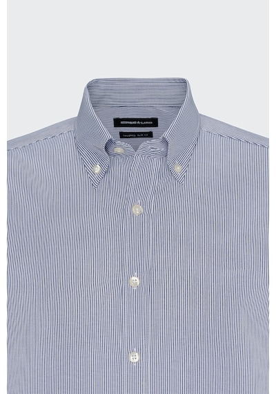 AC&Co / Altınyıldız Classics Erkek Beyaz Mavı Slim Fit Dar Kesim Düğmeli Yaka Çizgili Gömlek Beyaz Mavı AC&Co / Altınyıldız Classics Erkek Beyaz Mavı Slim Fit Dar Kesim Düğmeli Yaka Çizgili Gömlek Beyaz Mavı