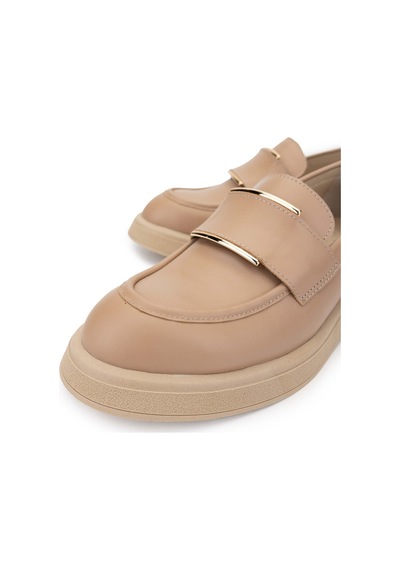 Tamer Tanca Kadın Hakiki Deri Bej Loafer Ayakkabı 1066 2305 Bn Ayk Sk24-25 Nude Dr Nude