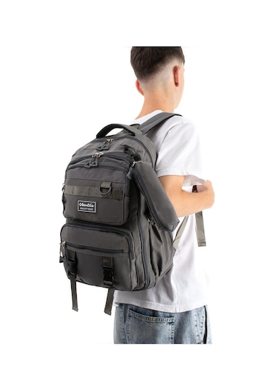 Ventis Unisex Okul 2'li Set Çantası Lise Ortaokul Kalemlikli Sırt Çantası 43 30 Cm Çok Cepli Vnt7-c Gri
