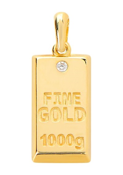 14 Ayar Altın Külçe Fine Gold Kolye Ucu 1,05 Gr-6636 Altın