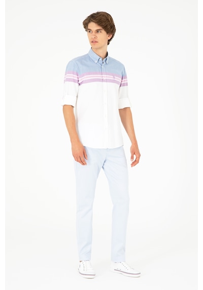 U.s. Polo Assn. Erkek Koyu Mavi Gömlek Desenli 50283802-vr032 Koyu Mavi