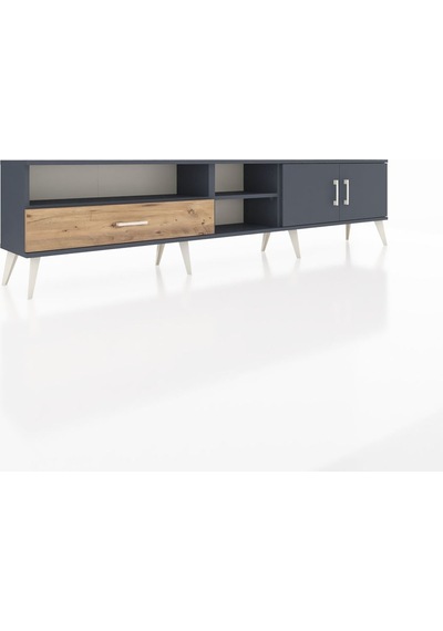 Arges Tv Ünitesi 3 Raflı Tek Çekmeceli 2 Kapaklı 220x30x51 Antrasit-antrasit/çam Antrasıt/atlas Çam - Antrasıt Arges Tv Ünitesi 3 Raflı Tek Çekmeceli 2 Kapaklı 220x30x51 Antrasit-antrasit/çam Antrasıt/atlas Çam - Antrasıt