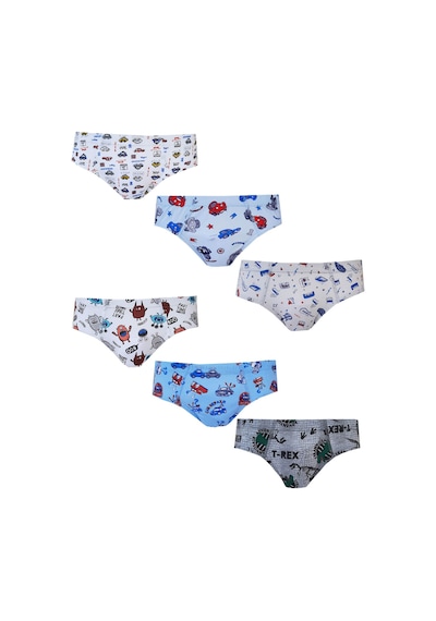 Hepsine Rakip Tutku İç Giyim 6'lı Paket Erkek Çocuk Renkli Empirme Elastan Slip Külot Tec0255 Çok Renkli