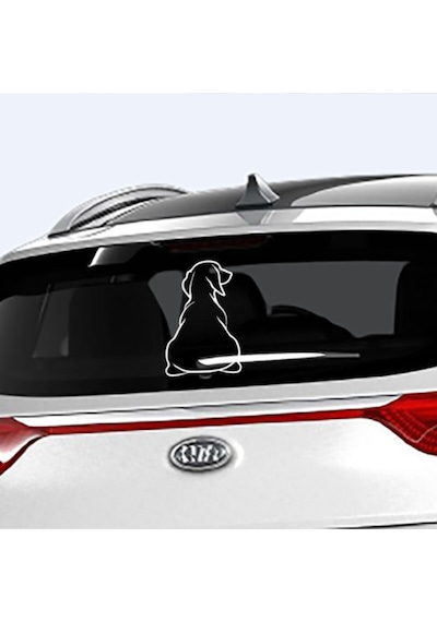 Köpek Tasarımlı Oto Arka Cam Sticker 20 15 Cm3535