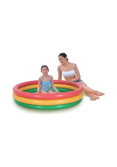 Marevia 3 Halka 3 Renk Şişme Zemin Çocuk Havuzu 150x29cm-17223 Çok Renkli