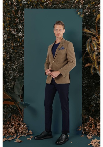 Efor C 653 Slim Fit Camel Spor Ceket CAMEL