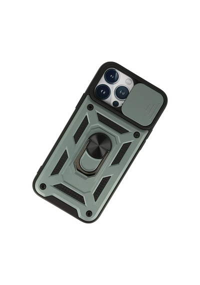 Newface - 388 - iPhone Uyumlu 13 Pro Max Kılıf Pars Lens Yüzüklü Silikon - Csmo-tex - - Yeşil