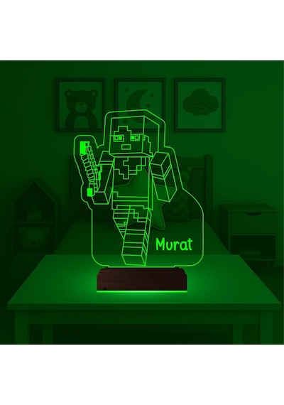 Luvivia Çocuk Odası Hediye Robot Çizgi Film Tasarım Kişiye Özel 3d Lamba - Masa Gece Lambası Şeffaf