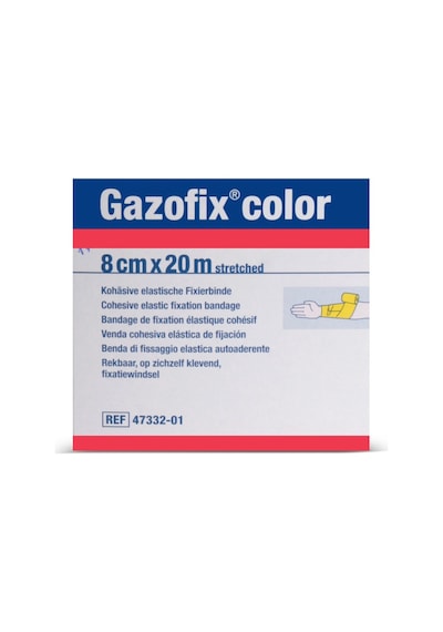 Gazofix Color LF Bsn Fiksasyon Bandajı 8 CM x 20 M Sarı