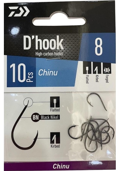 Daiwa D'hook Chinu No:8 Black Nikel Olta İğnesi 10 Adet