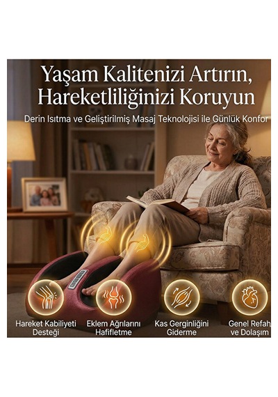 3d Yoğurmalı Isıtmalı Ayak Ve Baldır Masaj Aleti -3 Kademeli Profesyonel Termal Terapi Cihazı