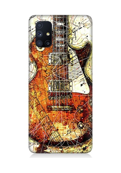 Samsung Galaxy M51 Uyumlu Renkli Gitar Desenli Silikon Kılıf