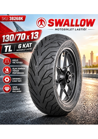 Swallow 130/70-13 Tl 6 Pr Motosiklet Dış Lastiği