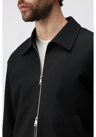 Antioch Relaxed Fit Fermuarlı Erkek Mont Siyah