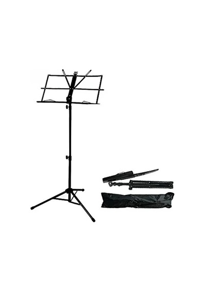 Katlanır Müzik Notası Standı, Taşıma Çantalı Abanoz