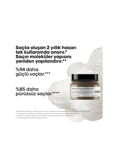 L'oreal Professionnel Absolut Repair Molecular Tüm Yıpranmış Saçlar İçin Yoğun Onarıcı Maske 150 Ml