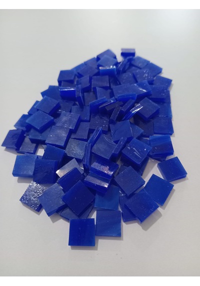 Lacivert Kare Vitray Cam Mozaik Taşı - Sanatsal Mozaik İçin Yaklaşık 10 X 10 Mm