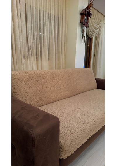 Çita Koltuk Örtüsü Lüks Keçeli Alt Kumaş Kaymaz Koltuk Örtüsü 175x220 Oturma Yeri Ve Sırtını Kapatır Kahverengi