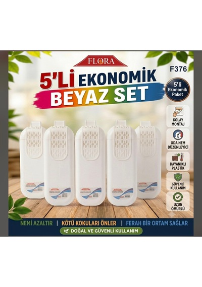 Kalorifer Peteği Suluğu Askılı Nemlendirici 5'li Beyaz Set