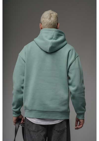 Kapüşonlu Önü Biye Kordoneli Hoodie Sweatshirt Mint