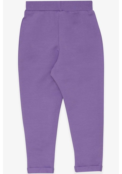 Breeze Kız Bebek Tayt Pantolon Tavşan Nakışlı Eflatun (9 Ay-3 Yaş) Mor