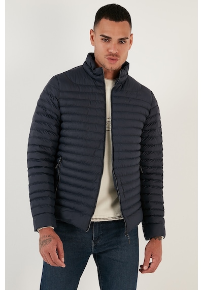 Buratti Su Itici Slim Fit Cepli Dik Yaka Şişme Erkek Mont 649010 Lacivert