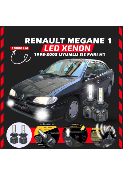 Renault Megane 1 1995-2003 Sis Farı Uyumlu Şimşek Etkili Led Xenon Premium Series H1