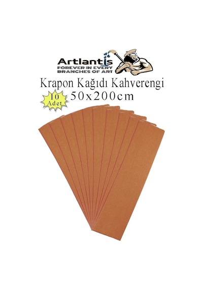 Renkli Krapon Kağıdı 50x200 Cm 10 Adet Renkli Grapon Kağıdı Okul Sınıf Etkinlik Kreş Okul Öncesi Kırapon Grafon Kahverengi