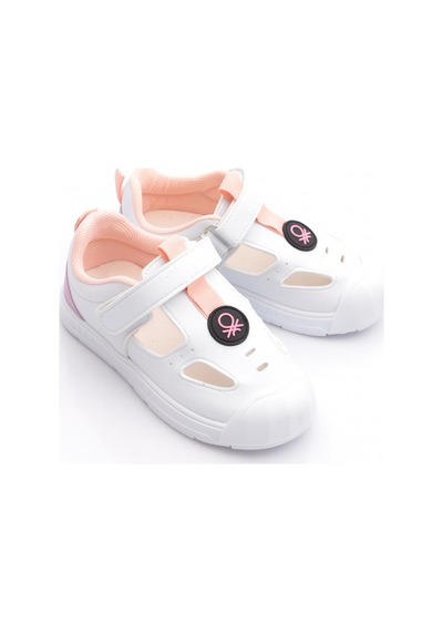Benetton Bn-1412 Çocuk Sandalet Beyaz Pudra