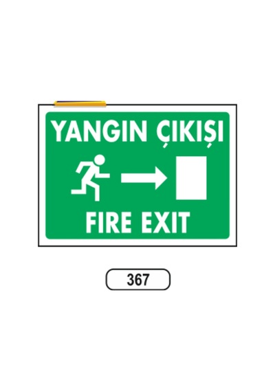 Yangın Çıkışı Fıre Exıt Sağ Uyarı Ikaz Levhası