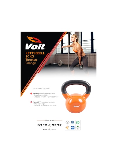 Voit Vinyl Kettlebell 10  KG Turuncu
