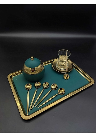 Ikon Titanyum Gold 6 Adet Çay - Kahve  Kaşık Gri