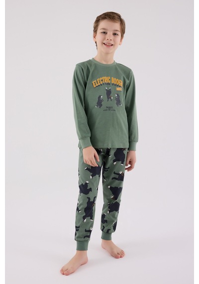 Rolypoly Erkek Çocuk Yeşil Pijama Takımı Rp3657-c-v2