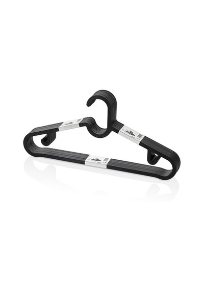 Deconox Slim Askı 10'lu Set - Siyah İnce Profil Elbise Askısı - 39x17 Cm Dolap İçi Yer Kazandıran Sağlam Kıyafet Askısı 50cm