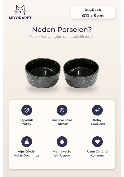 Mama Kabı Porselen-ikili Siyah