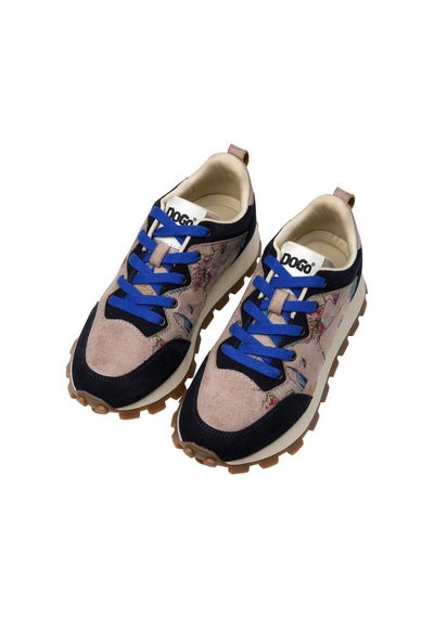 Kadın Vegan Deri Krem Sneakers - Paperflower Tasarım Çok Renkli