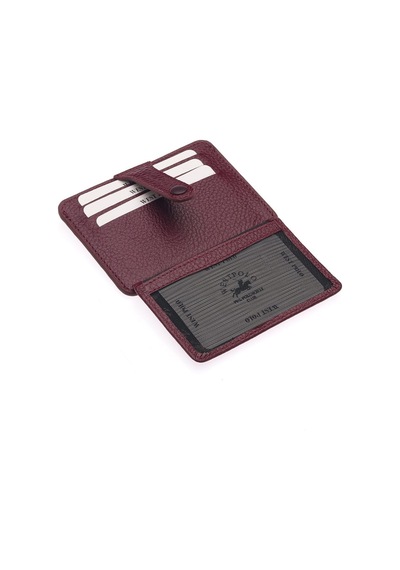 West Polo Hakiki Deri Patlı Bol Kartlıklı Kağıt Para Bölmeli Unisex Kartlık Tr115 Bordo