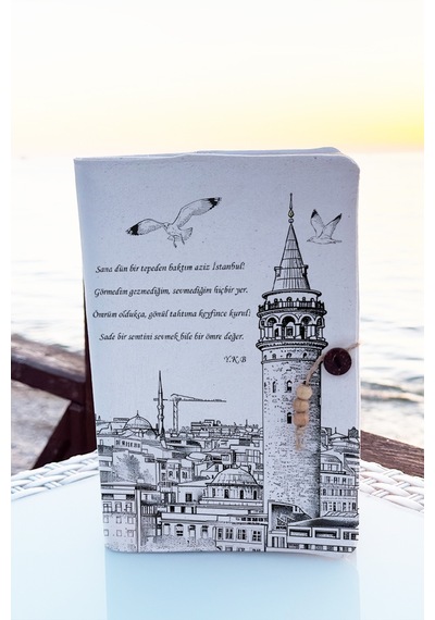Kitap Kılıfı Ve Metal Kitap Ayracı Seti Sana Dün Bir Tepeden Baktım Aziz İstanbul