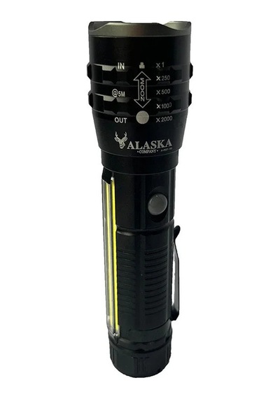 P27 Şarjlı Led Metal El Feneri 1000 Lümen Çakarlı Sarı