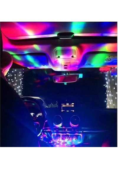 Alfa Usb Disko Topu Sese Duyarlı Renkli Işıklı Led Lamba Çok Renkli
