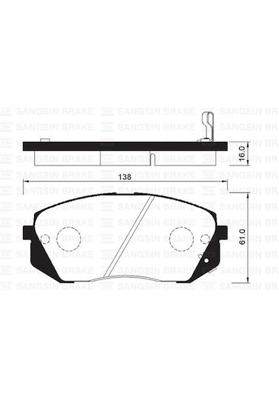 SANGSIN SP1196 Fren Balatası Ön İx35 2.0 2.0 CRDI 10- Carens III 06- Sportage 06- D4Ead1B Motor Içın Gdb3461