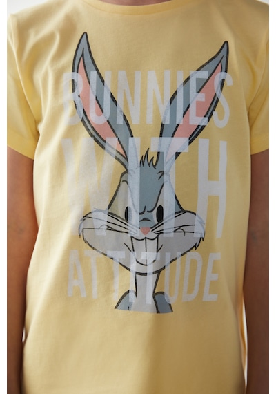Penti Unisex Çocuk Bunny Baskılı Pijama Takımı Açık Sarı