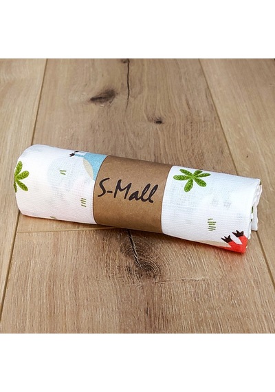 S-Mall Müslin Bebek Battaniyesi - Dinazor -Pamuk -75X85 Cm Çok Renkli